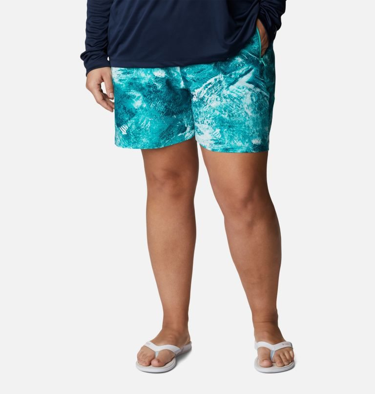 Pantaloni Scurti Columbia PFG Tidal II Dama Turcoaz | Plus Size RC98QZS71